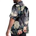thumbnail image 3 of Tmall Men's Button Down Spread Collar Casual Printed Short Sleeve Summer Beach Unisex Shirts, 3 of 6
