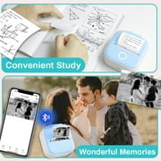 Phomemo T02 Portable Label Maker, Mini Sticker Printer, Bluetooth Inkless Sticker Maker Machine, Mobile Printer for Study Notes, Kids Gift, Photos, Journals, To-dos (Blue)