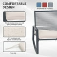 thumbnail image 2 of Outdoor Patio Bistro Metal Rocking Conversation Set with Table, Weatherproof Rope & Steel, Removable Cushion Covers, Anti-Tip Rocking Chairs for Balcony Porch, 2 of 7