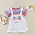 thumbnail image 2 of toraway Robes pour Enfants 8-9 Très Mignonnes Été Nouvelle Robe Rayée Arc-en-Ciel Manches Courtes Col Rond Mignon Dessin Animé Mode Fille 3-4 Ans, 2 of 4