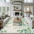 thumbnail image 4 of Area Rug for Living Room, Green Eucalyptus Leaves Non-Slip Indoor Large Carpet for Bedroom/Dining Room, Daisy Summer Botanical Watercolor Washable Low-Profile Rectangle Floor Runner Rugs - 5 x 8 Ft, 4 of 7