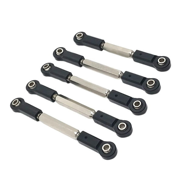 5 piezas Varilla de enlace de dirección perfke accesorio ajustable repuestos para JLB Negro Varilla de tracción de la dirección