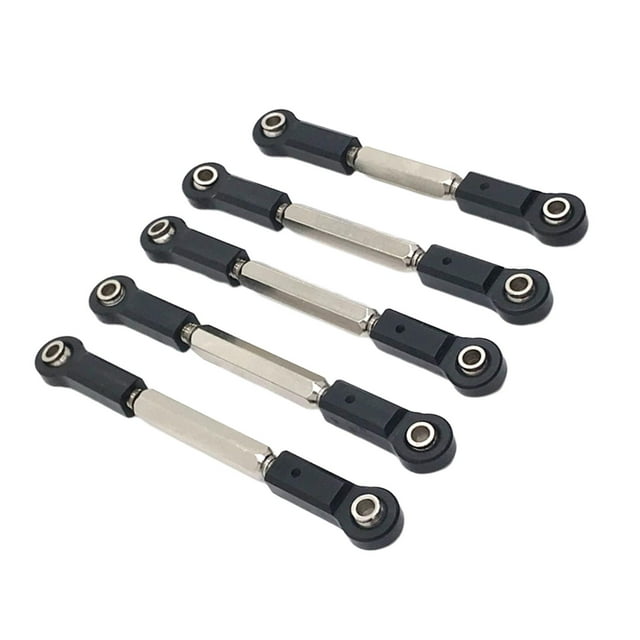 5 piezas Varilla de enlace de dirección perfke accesorio ajustable repuestos para JLB Negro Varilla de tracción de la dirección
