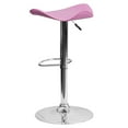 thumbnail image 5 of Flash Furniture Jefferson 2 Pk. Contemporary Pink Vinyl Adjustable Height Barstool with Wavy Seat and Chrome Base, 5 of 8