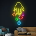 thumbnail image 3 of Handmadetneonsign Cosmic Hand Neon Light, Welt Hand Led Light, Planet Hand Neon Sign, Universe, 3 of 5