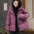 thumbnail image 2 of Abrigos acolchados para mujer, chaquetas de plumón nuevas de invierno, prendas de vestir exteriores casuales sencillas coreanas, abrigos cortos de nieve con capucha cálidos y gruesos para invierno par, 2 of 5