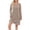 #110-Khaki, variant on AUNVITO Women Striped V-Neck Long Sleeve Dress Mid-Length Polyester Casual Wear