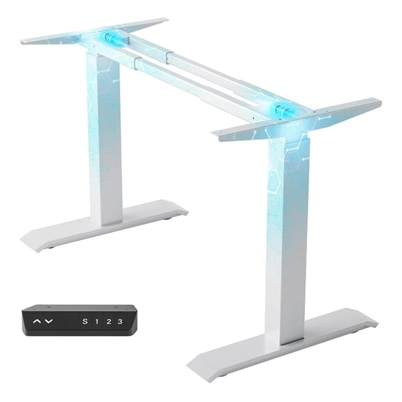 Standing Desk Frame, Dual Motor Electric Height Adjustable Desk Base - 265lbs Capacity, 47.2-78.7" Tops, 3 Memory Controller, White