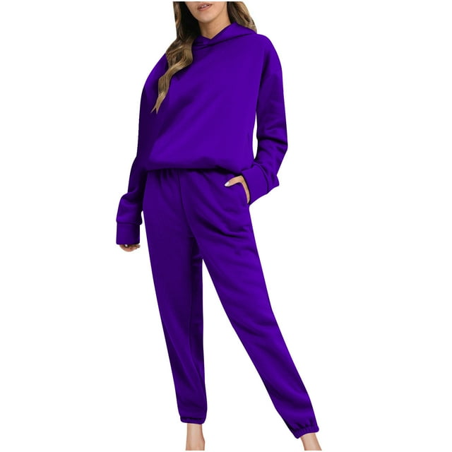 Timegard Sweatsuits for Women 2pc Outfits Oversized Hooded Pullover Sweatshirts Cinch Bottom Pants with Pockets Sports Set