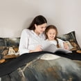 thumbnail image 4 of Homewish Vintage Halloween Candle Ghost Queen Comforter Set,Sofa Moon Forest Print Comforter Sets Queen,Dark Brown Orange Black,Black Reversible,3-Piece,1 Comforter and 2 Pillowcases, 4 of 7