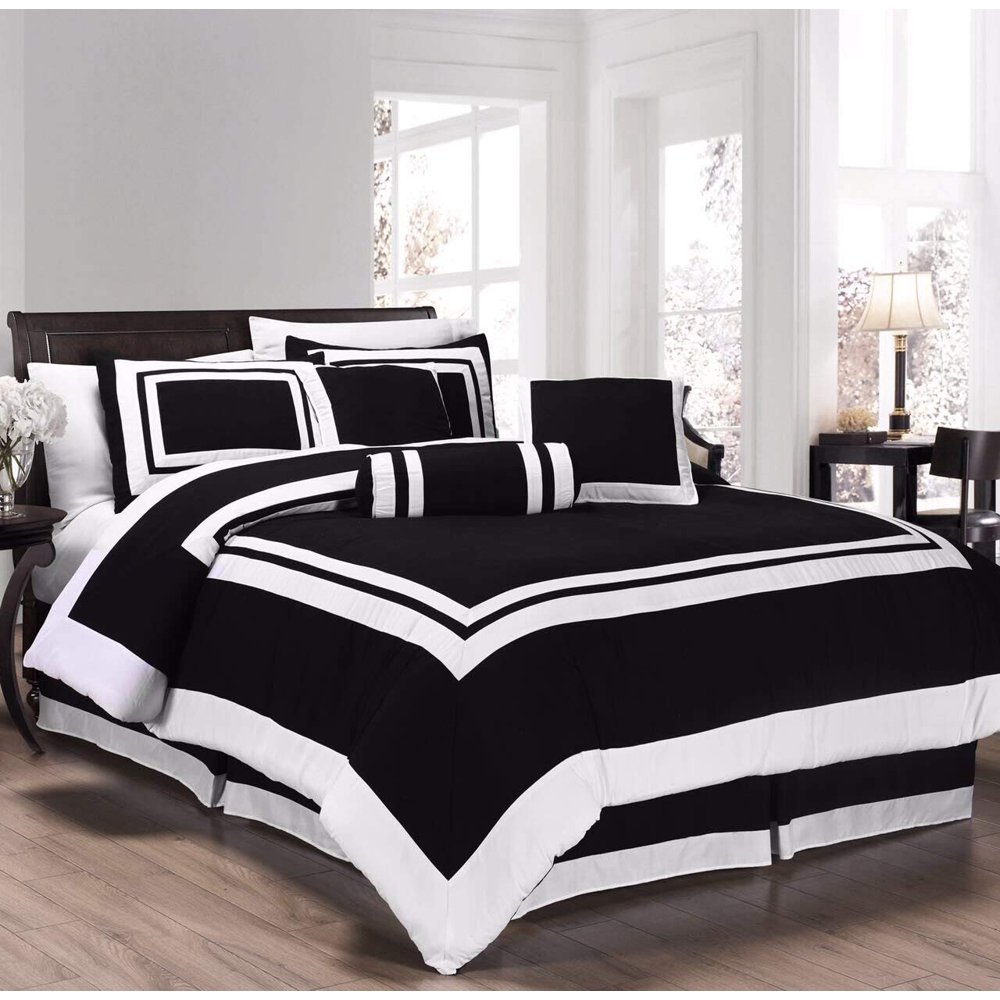 Chezmoi Collection Caprice 7Piece Square Pattern Hotel Style Bedding