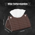 thumbnail image 6 of Lsque Brown Gold Grid Printed Long Tissue Box Cover Holder, Facial Paper Organizer Dispenser,Triangle with Bottom Belt, PVC Leather Decorative Organizer, 6 of 9