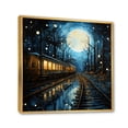 thumbnail image 2 of Designart "Train Luminous Trails painting" Transportation Floater Framed Canvas Print, 2 of 7