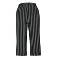 thumbnail image 4 of Black Friday Deals 2024 Pants For Womens Elasticated Waist Striped Slacks Slim Fit 3/4 Capri Trousers Oversized Straight Leg Pants Plus Size Slacks Loose Wide Leg Trousers Pockets Pants, 4 of 7