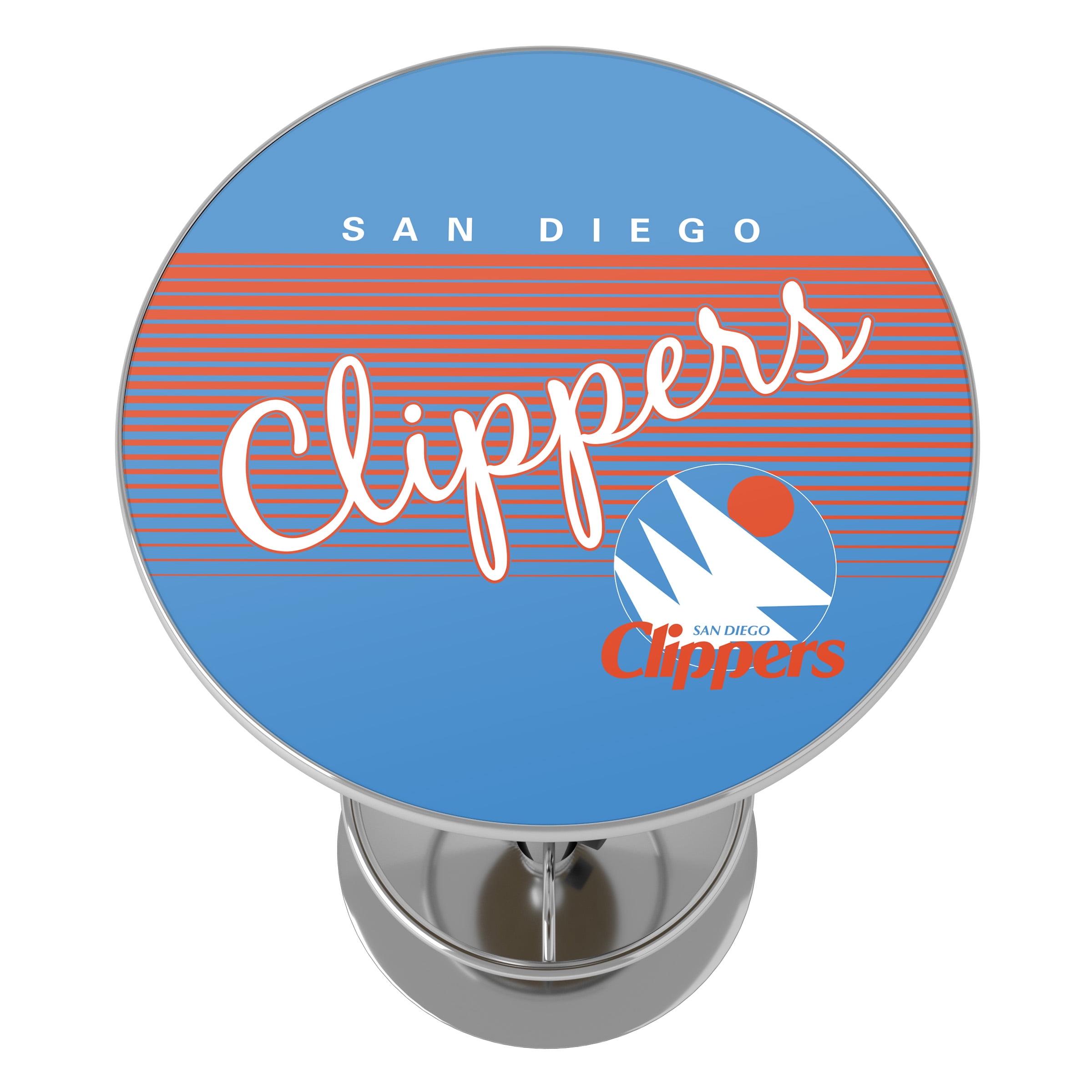 San Diego Clippers Hardwood Classics Bar Table with Adjustable Footrest and Acrylic Top