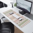 thumbnail image 2 of Long Mouse Pads for Desk,Pink Striped Floral Boho Pattern Desk Mats on Top Of Desks, Desk Mouse Pad Extra Large with 3mm Non-Slip Base and Stitched Edge for Gaming,Office,Work,Home 31.5"x11.8", 2 of 6