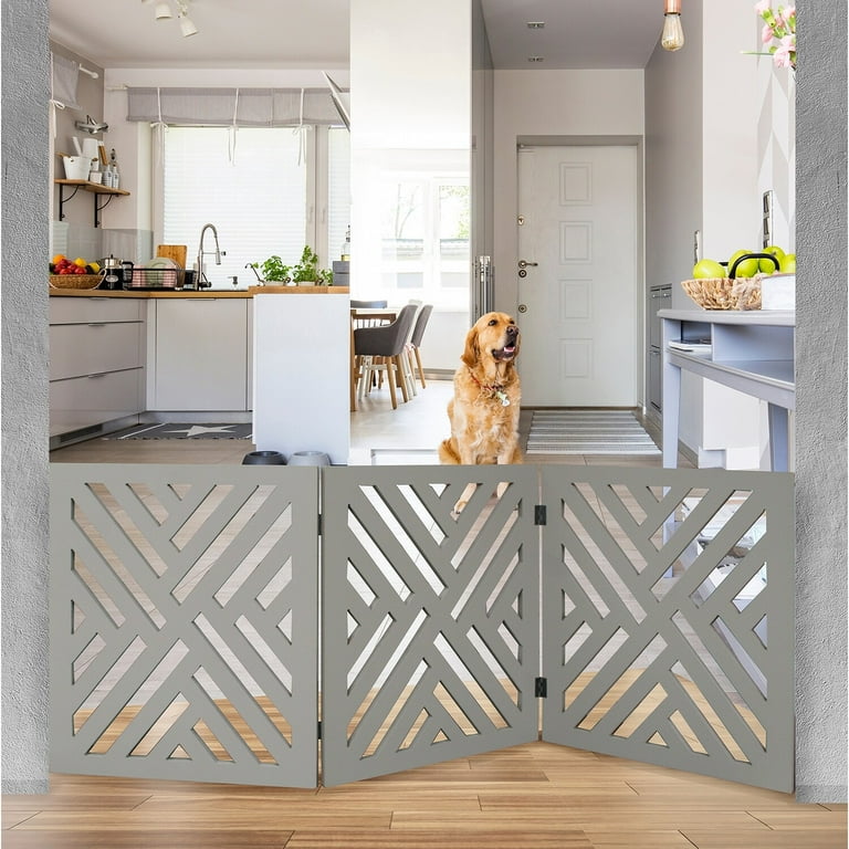 Wood Lattice Design Pet Gate medium