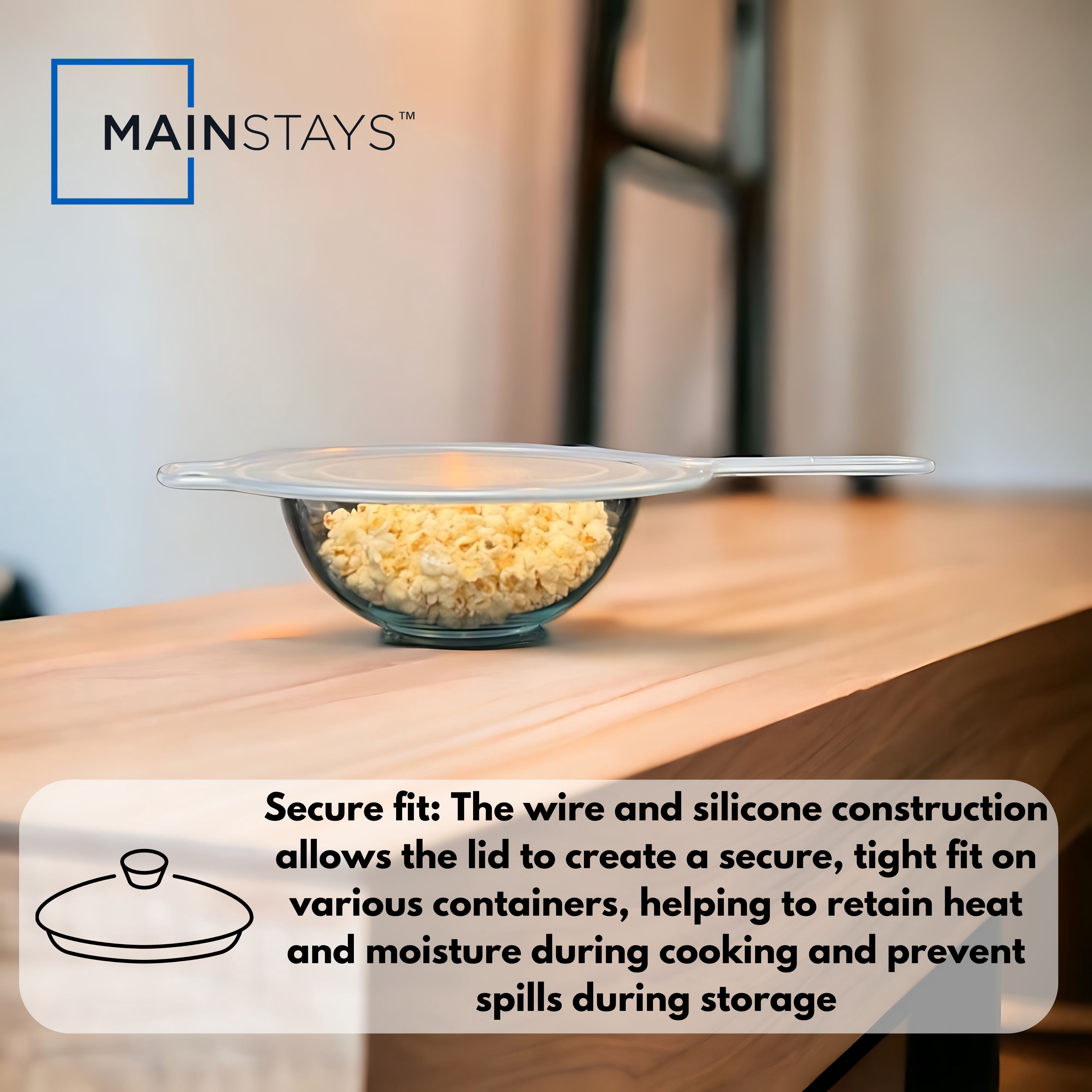Mainstays Oven Safe Universal Silicone Lid for Pots for 12.8"