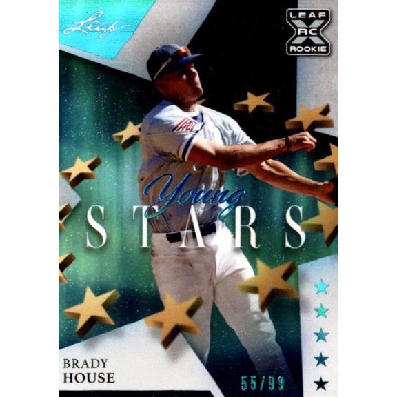 Collectible 2021 Leaf Young Stars Multi-Sport Platinum #22 Brady House XRC RC Rookie /99 Trading Card