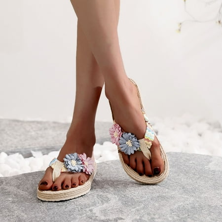 

VKEKIEO Open Toe Slippers For Women Indoor And Outdoor Low Heel Platform Pink
