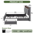 thumbnail image 2 of Uforic Queen Size Bed Frame with 4 Storage Drawers & RGB LED Lights, Velvet Upholstered Platform Bed with Charging Station & Bookcase Headboard, No Box Spring Needed, Easy Assembly, Dark Gray, 2 of 9