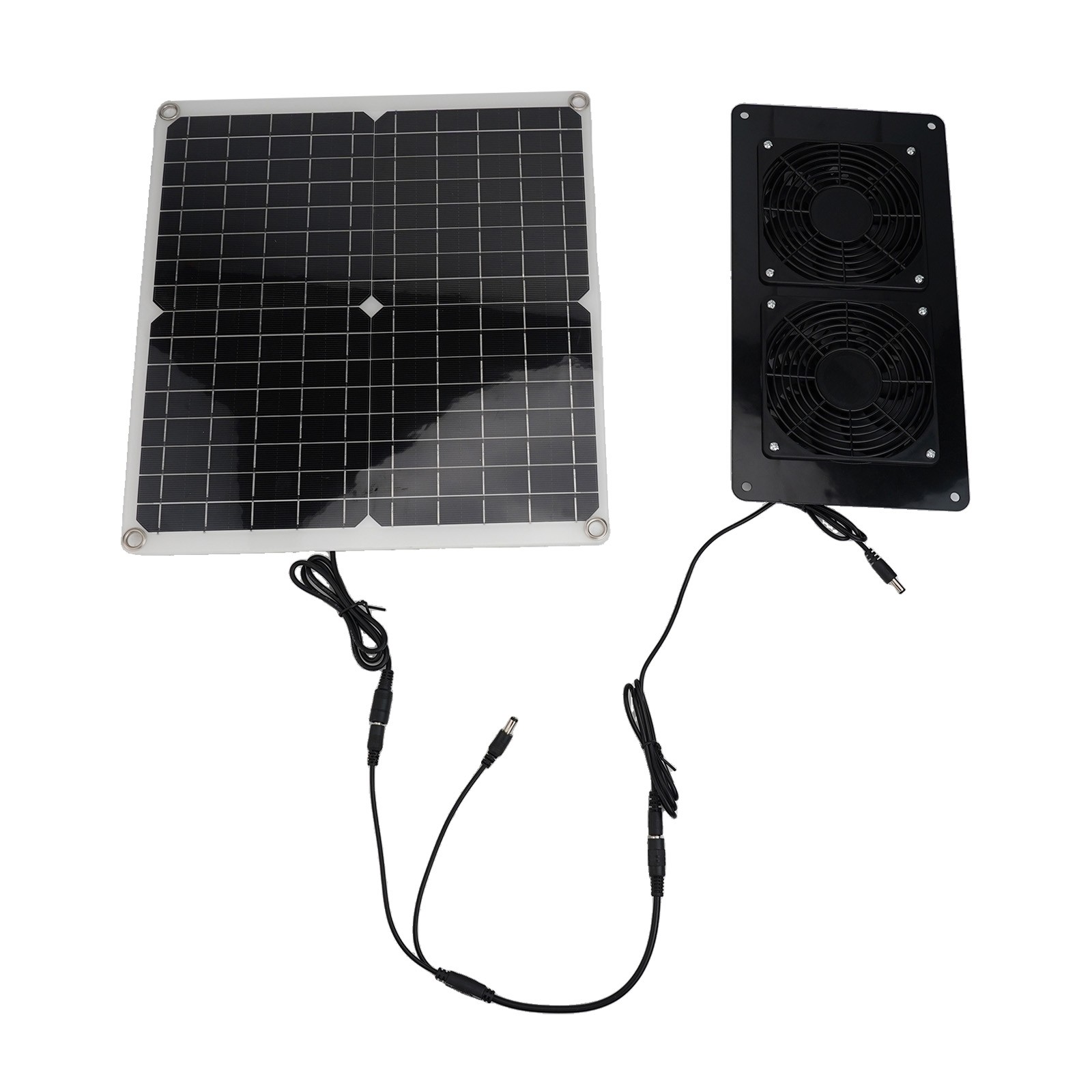 BTOER 30W Solar Panel Outdoor Solar Exhaust Fan Dog Chicken Coop RV Greenhouse Fan Solar fan