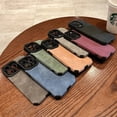 thumbnail image 2 of Funda de cuero de lujo para teléfono, carcasa de silicona suave a prueba de golpes para iPhone 15, 14 Plus, 13, 12 Mini, 11 Pro Max, X, XR, 7, 8 Plus, SE, 2 of 5