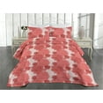 thumbnail image 2 of Ambesonne Flowers Boho Quilted Coverlet 3 Pcs, Vintage Dreamy Floral, King Size, Coral Pale Maroon, 2 of 4