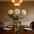 thumbnail image 6 of 3 Headed Artificial Ranunculus Flowers, Realistic Lifelike Faux Floral Stems, High End Decorative Bouquet Picks, Elegant Accents for Home Wedding Table Centerpieces Holiday Arrangements, White-A, 6 of 6