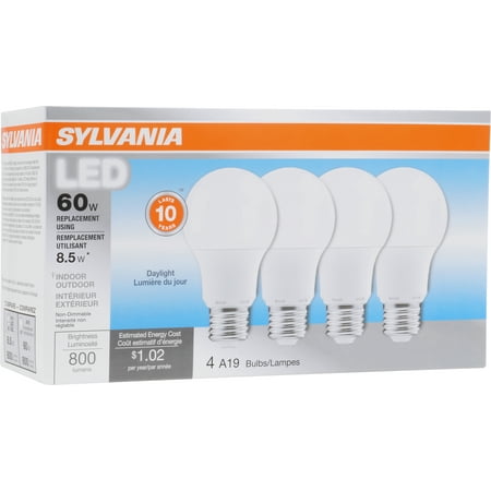 Sylvania Led Light Bulb 60w Equivalent A19 Daylight 5000k 4 Pack Sylvania Led Light Bulb 60w Equivalent A19 Daylight 5000k 4 Pack Com