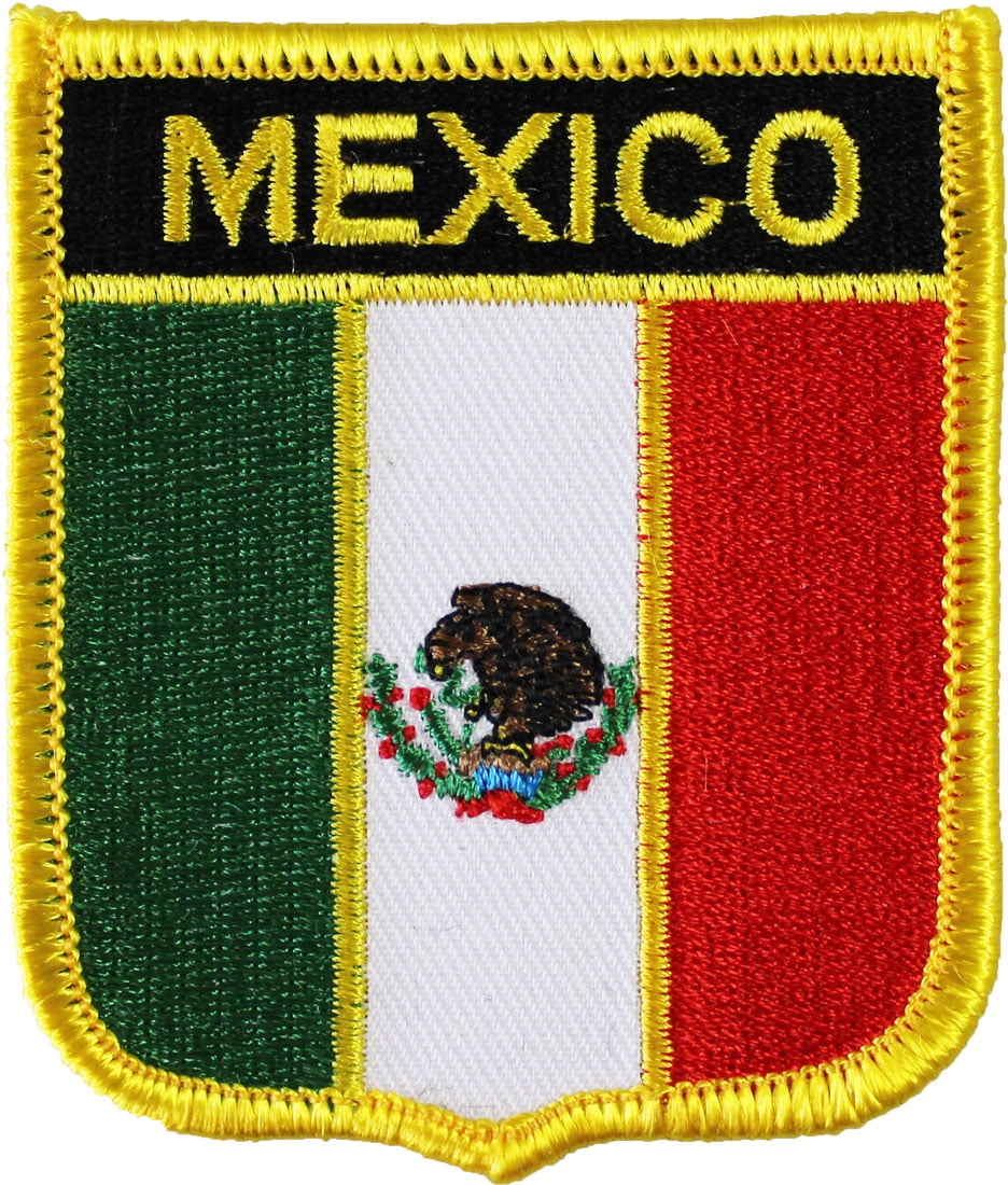 MEXICO FLAG IRON ON PATCH 3" Embroidered Applique Mexican Pride National Emblem