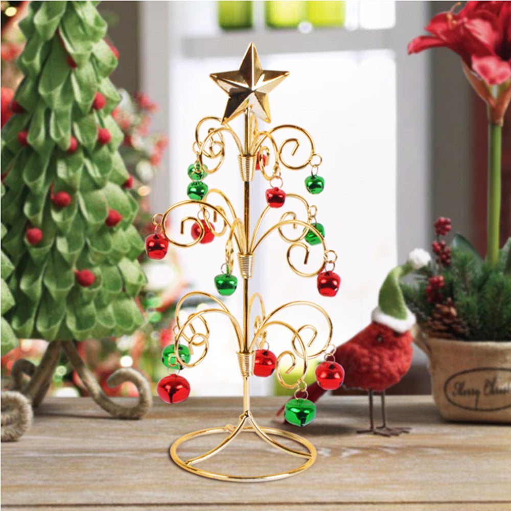 Mini Desktop Iron Christmas Tree Home Office Decoration Gift Ornaments