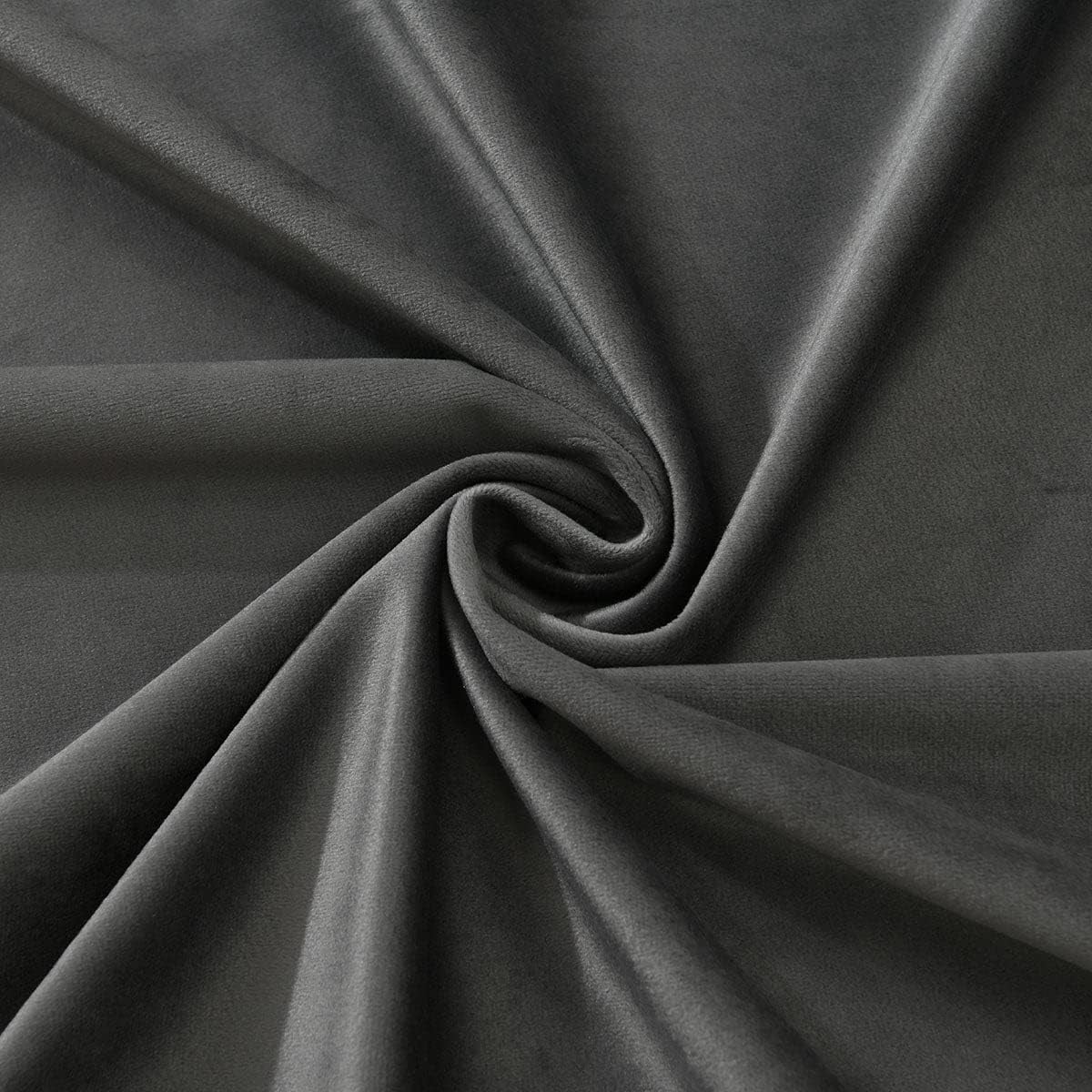 Sheetsnthings Velvet Heavyweight Rod Pocket Window Curtains, Set of 2 (52"Wx96"L) Solid Panels, Grey