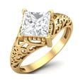 thumbnail image 3 of Mooneye 1.30 Ct Square Moissanite Diamond Filigree 925 Sterling Silver Gold Vermeil Women Gift Ring, 3 of 3