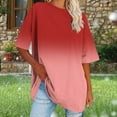 thumbnail image 5 of WRKEKC Plus Size Womens Tops Summer Crew Neck Short Sleeve Gradient Color Comfortable Versatile Everyday Layering Basic T-Shirts for Women, 5 of 7