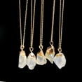 thumbnail image 1 of Xihbxyly Almacén de liquidación collar de cristal piedra natural con colgante de cuarzo chapado en oro, 1 of 3