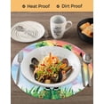 thumbnail image 3 of 15 Inch Round Placemats Set of 4, St. Patrick's Day Non Slip Heat Insulation PP Table Mats, Green Shamrock Hat Ladybirds Daisy Rainbow Washable Place Mats for Kitchen Dining Party Table Decor, 3 of 7