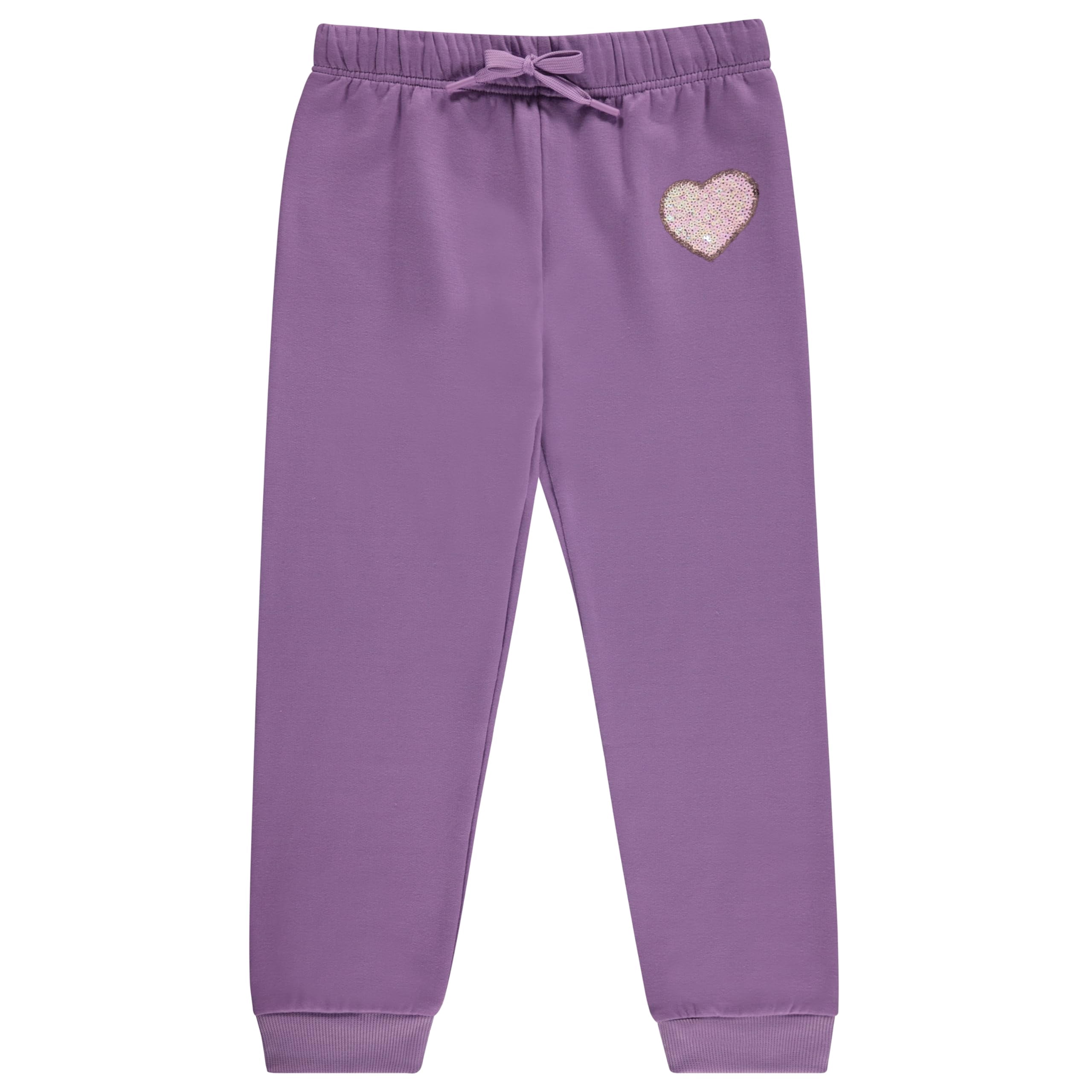 BTween Kids Girls Fashion Stretch Waist Ultra Soft Jogger Pants Set 3 Pack Bundle, Charh, 10-12