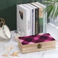 thumbnail image 4 of 7.9×2.3 In Wooden Boxes Durable Easy To Use Dustproof Prevent Slippery Delicate And Cabinet Argyle Plaid Magenta_4, 4 of 8