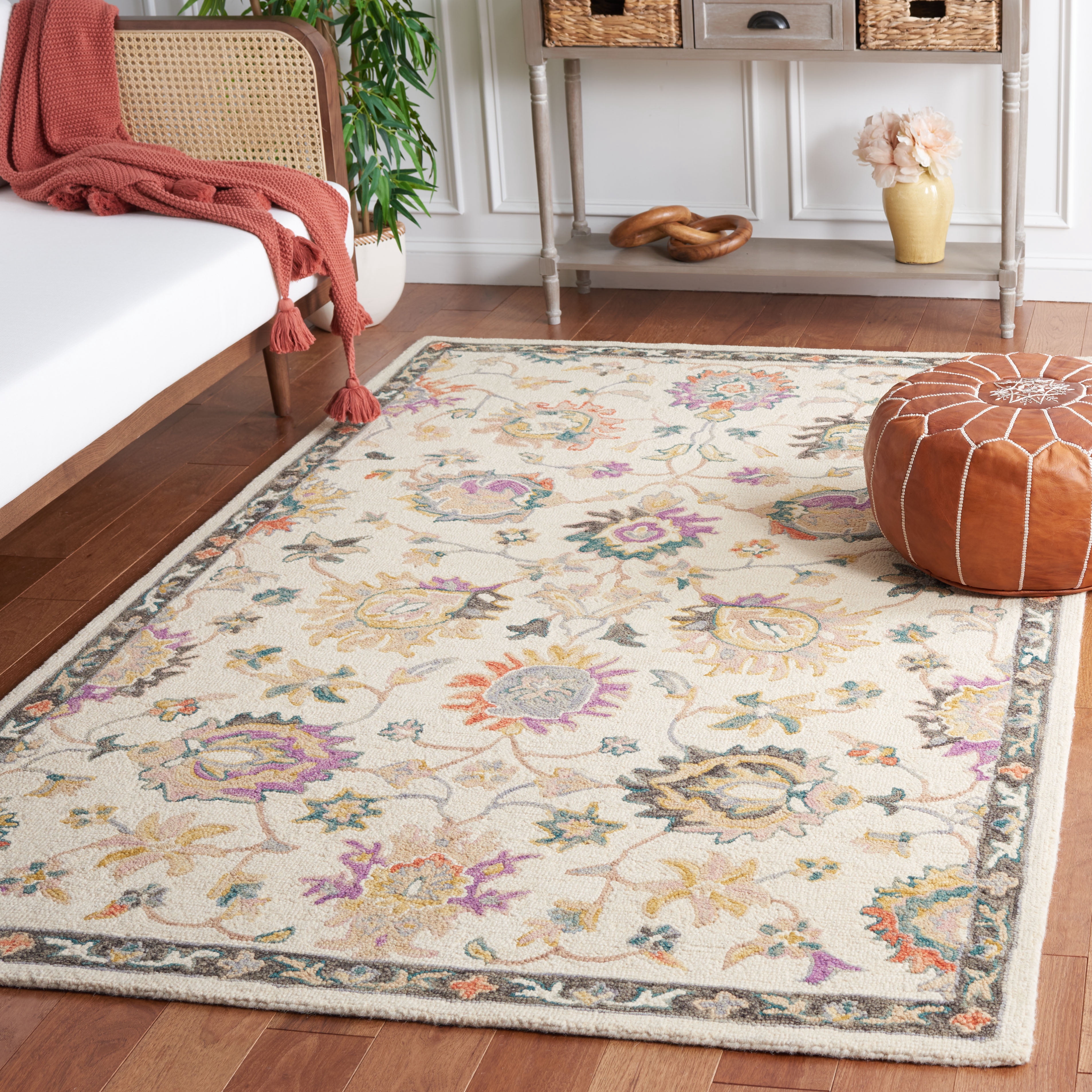 SAFAVIEH Blossom Angel Floral Area Rug, Beige/Lavander, 8' x 10'
