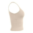 thumbnail image 4 of SNKSDGM Female Linen Tank Tops for Women Sleeveless Spaghetti Strap Tank Top Plus Size 3X Women Sleeveless Crewneck Cropped Tank Top Summer Casual Basic Teen Girls Going Out Crop Top M, 4 of 5