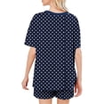 thumbnail image 5 of Busydd Pajamas for Women Set Fashion Polka Dot Two Piece Loungewear Set Round Neck Short Sleeve Tee Top and Shorts Women's Sleepwear XL, 5 of 7