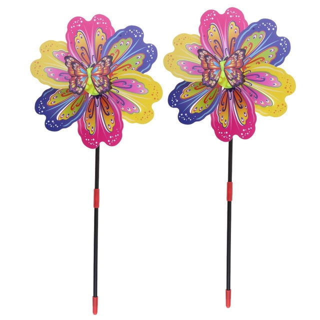 3D Mariposa Molino Viento Whirligig Patio Jardín Decoración Niños Juguete , Multicolor, 45cm