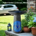 thumbnail image 7 of EFISPSS Ceramic Outdoor Bird Bath with Diamond and Blue Decor, 7 of 7