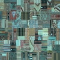 thumbnail image 1 of Ahgly Company Indoor Square Patchwork Light Blue Transitional Area Rugs, 5' Square, 1 of 4