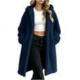 thumbnail image 3 of Women's Hooded Cardigan Fashion Casual Long Double-sided Velvet Warm Coat Outwear with Pockets Female S-2X, 3 of 7