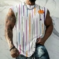 thumbnail image 2 of Tank Tops Men Graphic,Men's Tropical Print Tank Top, Stylish Workout Sleeveless Tee Shirt Casual Sports Tops Summer Muscle Vest Shirts, 2 of 6