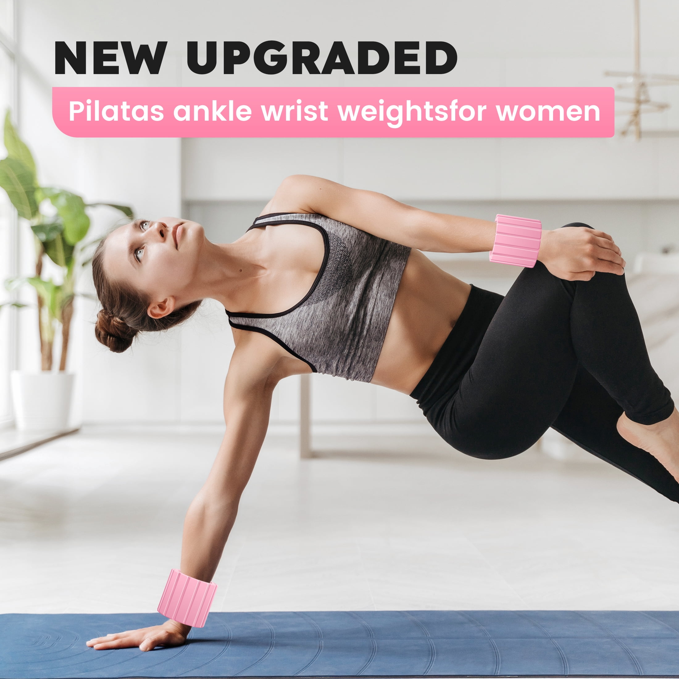 Ankle Wrist Weights for Women Men 1 Pair Adjustable Wearable Weights for Yoga Gym