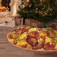 thumbnail image 5 of Fotbe Autumn Mosaic Maple Leaves Pattern Christmas Tree Skirt, Tree Skirts Plush Christmas Decorations, Christmas Tree Skirts Xmas Decorations Holiday Party Decor-36", 5 of 6