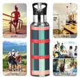 thumbnail image 7 of Yayeee 20oz Insulated Water Bottle Double Wall Stainless Steel with Flip Straw Lid, Green Plaid, 7 of 7